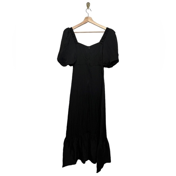 NWT SANDRO Falbala Rhinestone Embellished Cutout Midi Dress Black 0 - Picture 12 of 15